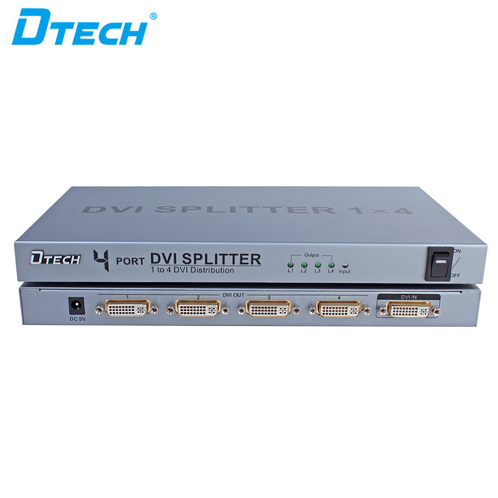 Dtech DVI Splitter 4 Ports DT-7024 (4628494221412) Dtech DVI Splitter 4 Ports DT-7024 (4628494221412)